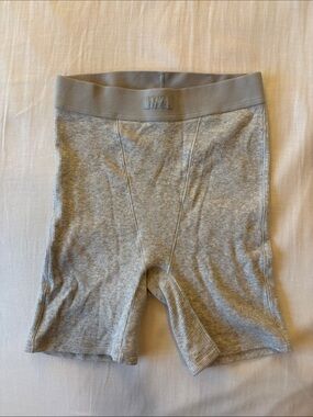 NEW SKIMS Cotton Rib Boxer Light Heather Grey - size XS